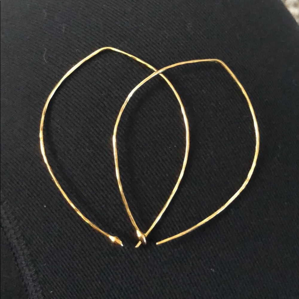 Stella & Dot Large Gold Hammered Hoops